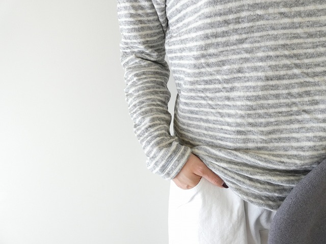 prit(プリット) 1/25ウール綿接結ボーダー クルーネックプルオーバーの商品画像7