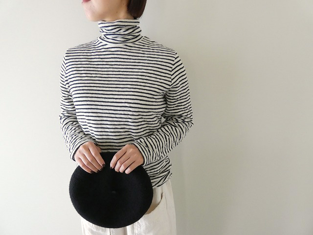 prit(プリット) 1/25ウール綿接結ボーダー タートルネックプルオーバーの商品画像1