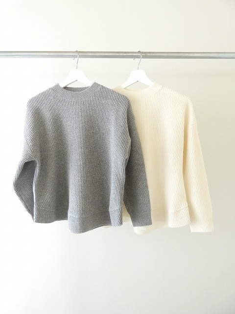 sabbatum(サバタム) メリノスラム畦編みヘムラウンドプルオーバーの商品画像2