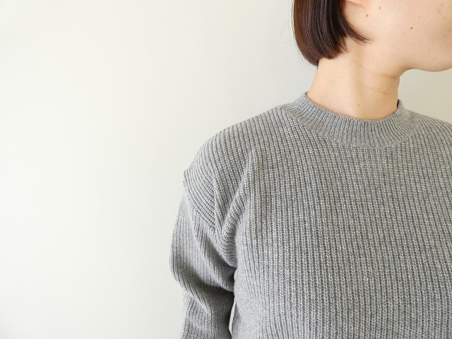 sabbatum(サバタム) メリノスラム畦編みヘムラウンドプルオーバーの商品画像4
