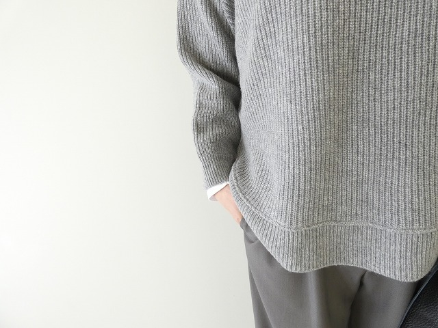 sabbatum(サバタム) メリノスラム畦編みヘムラウンドプルオーバーの商品画像5