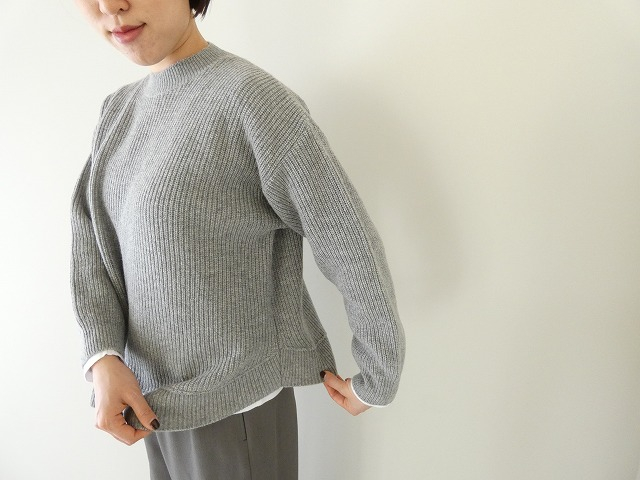 sabbatum(サバタム) メリノスラム畦編みヘムラウンドプルオーバーの商品画像7