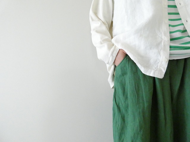 ina(イナ) フレンチリネンキャンバスウエスト切替ゴムタックパンツの商品画像4