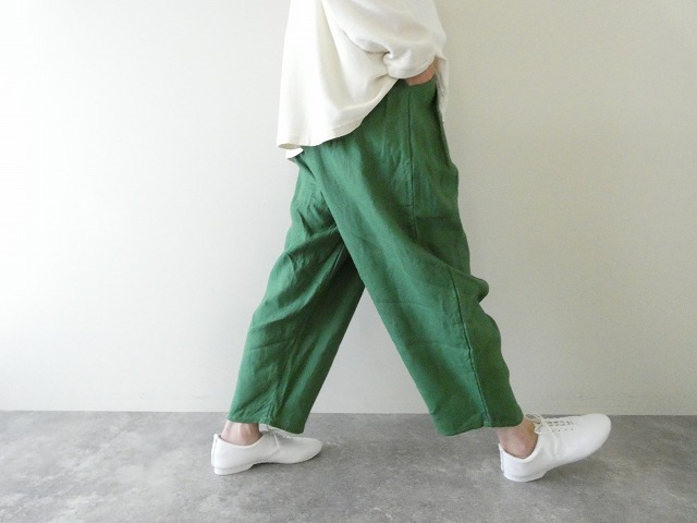 ina(イナ) フレンチリネンキャンバスウエスト切替ゴムタックパンツの商品画像7