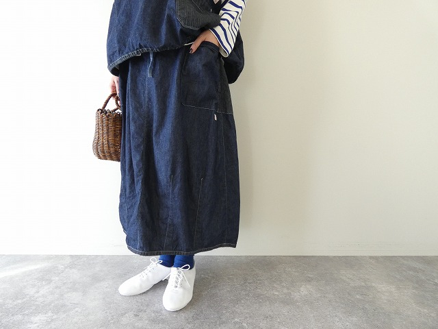 快晴堂(かいせいどう) Girl'sライトオンスデニム斜めポケット・裾ダーツスカートの商品画像6