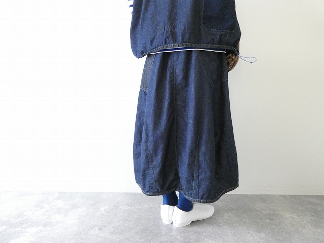 快晴堂(かいせいどう) Girl'sライトオンスデニム斜めポケット・裾ダーツスカートの商品画像8