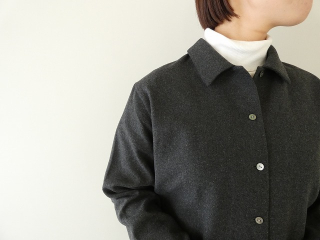 mizuiro ind(ミズイロインド) wool blend basic shirt 	ウール混ベーシックシャツの商品画像16
