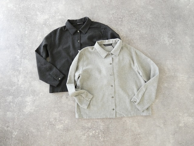 mizuiro ind(ミズイロインド) wool blend basic shirt 	ウール混ベーシックシャツの商品画像3