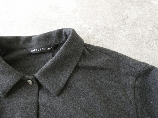 mizuiro ind(ミズイロインド) wool blend basic shirt 	ウール混ベーシックシャツの商品画像34