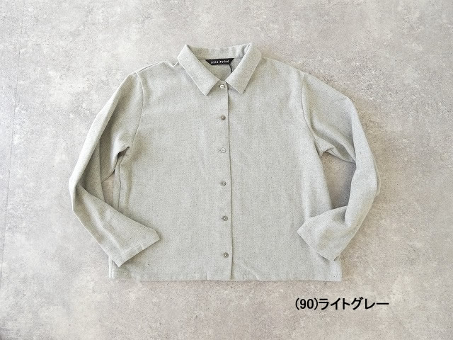mizuiro ind(ミズイロインド) wool blend basic shirt 	ウール混ベーシックシャツの商品画像42