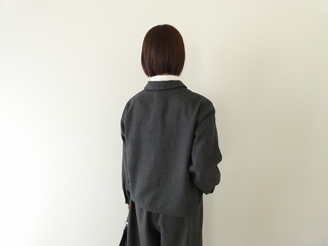 mizuiro ind(ミズイロインド) wool blend basic shirt 	ウール混ベーシックシャツの商品画像5