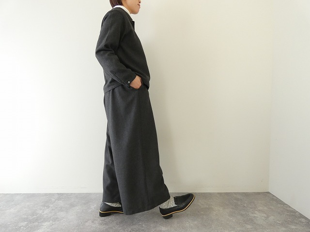 mizuiro ind(ミズイロインド) wool blend basic shirt 	ウール混ベーシックシャツの商品画像6