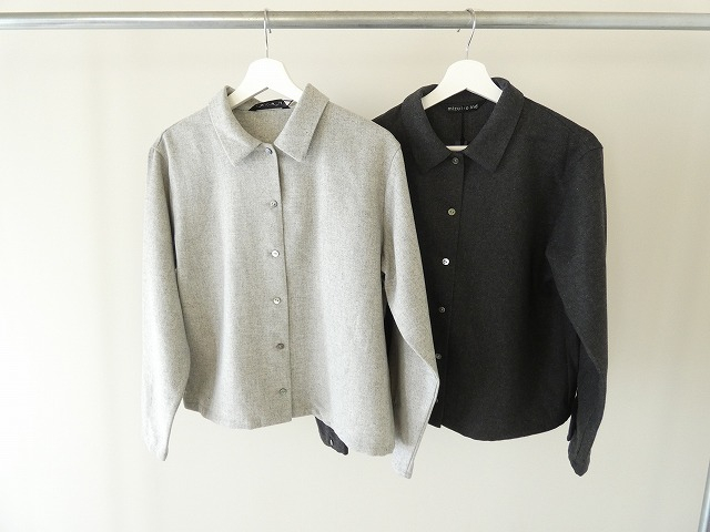 mizuiro ind(ミズイロインド) wool blend basic shirt 	ウール混ベーシックシャツの商品画像8