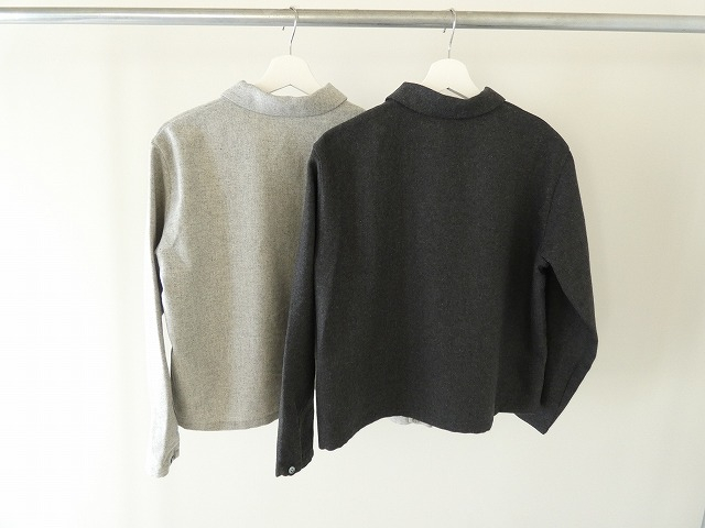 mizuiro ind(ミズイロインド) wool blend basic shirt 	ウール混ベーシックシャツの商品画像9