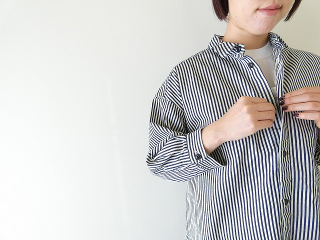 prit(プリット) 8ozヒッコリーデニム7分袖レギュラーカラーシャツの商品画像6