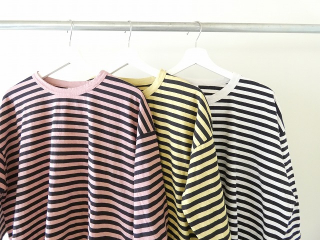 prit(プリット) リサイクルムラ糸天竺ボーダー7分袖ワイドTシャツの商品画像16