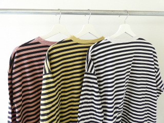 prit(プリット) リサイクルムラ糸天竺ボーダー7分袖ワイドTシャツの商品画像18