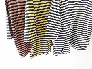 prit(プリット) リサイクルムラ糸天竺ボーダー7分袖ワイドTシャツの商品画像19