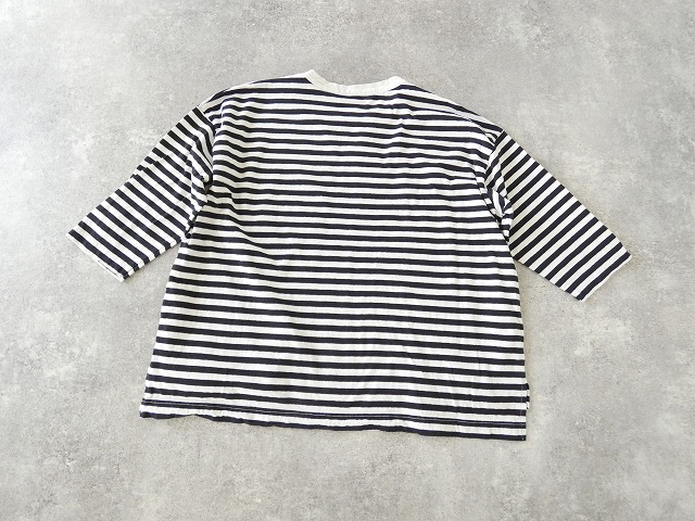 prit(プリット) リサイクルムラ糸天竺ボーダー7分袖ワイドTシャツの商品画像29