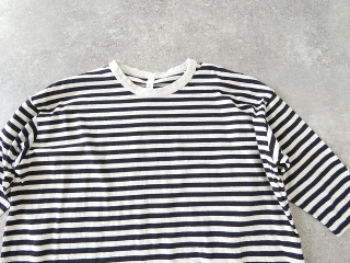 prit(プリット) リサイクルムラ糸天竺ボーダー7分袖ワイドTシャツの商品画像30
