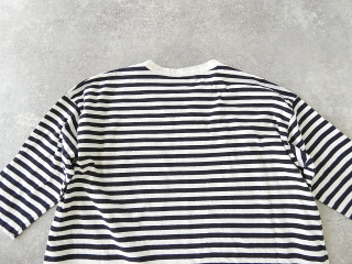 prit(プリット) リサイクルムラ糸天竺ボーダー7分袖ワイドTシャツの商品画像36