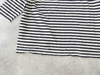 prit(プリット) リサイクルムラ糸天竺ボーダー7分袖ワイドTシャツの商品画像37