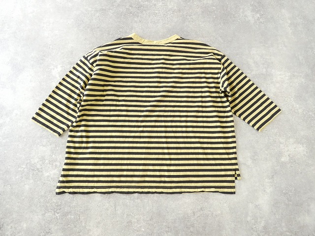 prit(プリット) リサイクルムラ糸天竺ボーダー7分袖ワイドTシャツの商品画像43