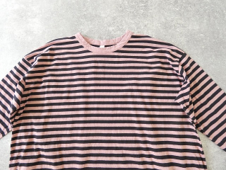 prit(プリット) リサイクルムラ糸天竺ボーダー7分袖ワイドTシャツの商品画像58