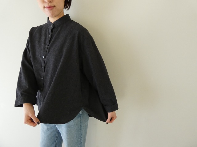 sabbatum(サバタム) 先染シャギーバックヨークギャザーブラウスの商品画像6