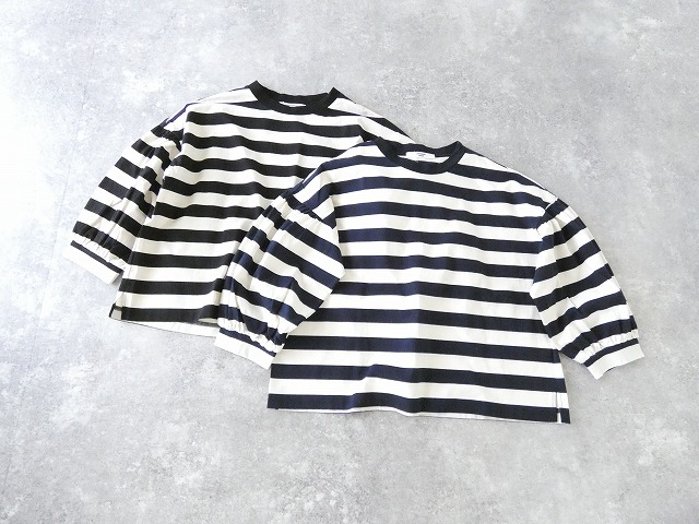 UNIVERSAL SEVEN(ユニヴァーサル セブン) 度詰め天竺ボーダーギャザーパフプルオーバーの商品画像3