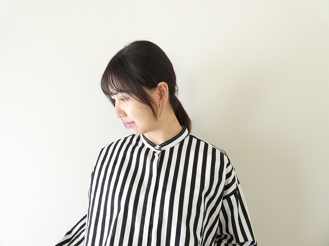 Hands of creation(ハンズオブクリエイション) ブロードストライププリントバンドカラーシャツの商品画像2