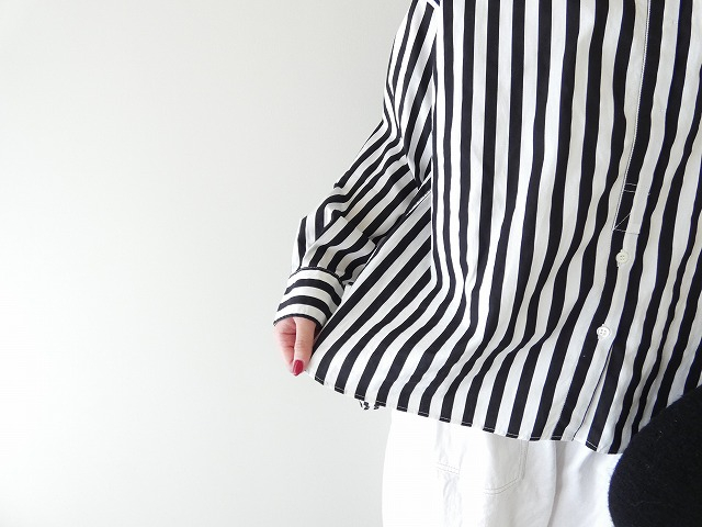 Hands of creation(ハンズオブクリエイション) ブロードストライププリントバンドカラーシャツの商品画像3