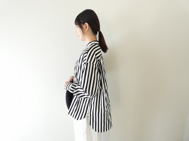 Hands of creation(ハンズオブクリエイション) ブロードストライププリントバンドカラーシャツの商品画像6