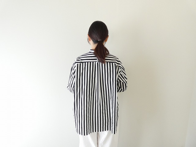 Hands of creation(ハンズオブクリエイション) ブロードストライププリントバンドカラーシャツの商品画像7