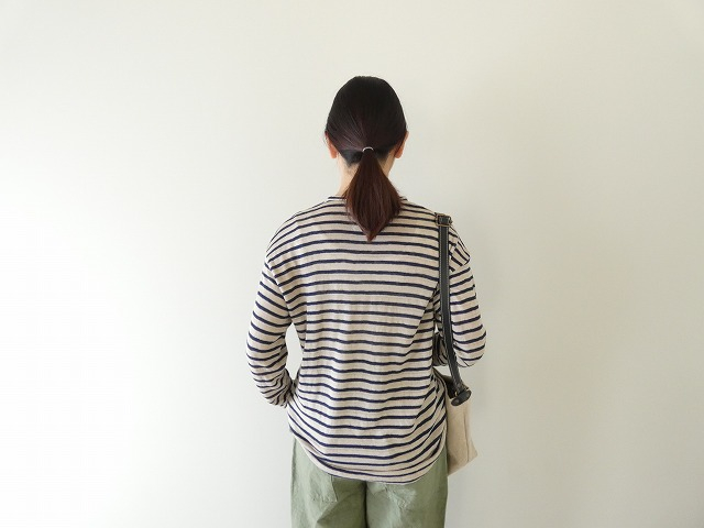 Hands of creation(ハンズオブクリエイション) ホワイトリネンフォギボーダークルーネックプルオーバーの商品画像4