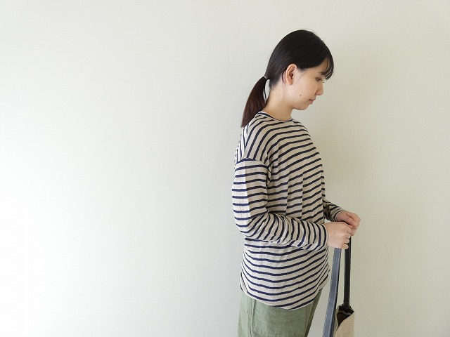 Hands of creation(ハンズオブクリエイション) ホワイトリネンフォギボーダークルーネックプルオーバーの商品画像5