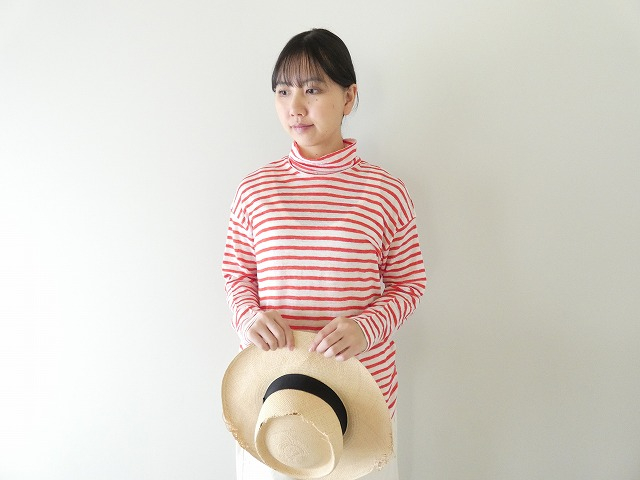 Hands of creation(ハンズオブクリエイション) ホワイトリネンフォギボーダープチハイネックプルオーバーの商品画像1