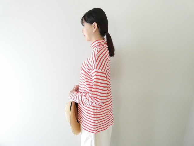 Hands of creation(ハンズオブクリエイション) ホワイトリネンフォギボーダープチハイネックプルオーバーの商品画像5