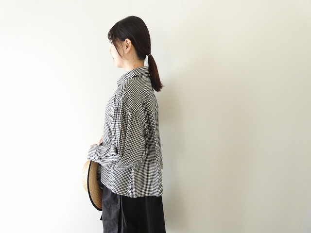 ichi(イチ) コットンリネン起毛ブロードチェックシャツの商品画像7