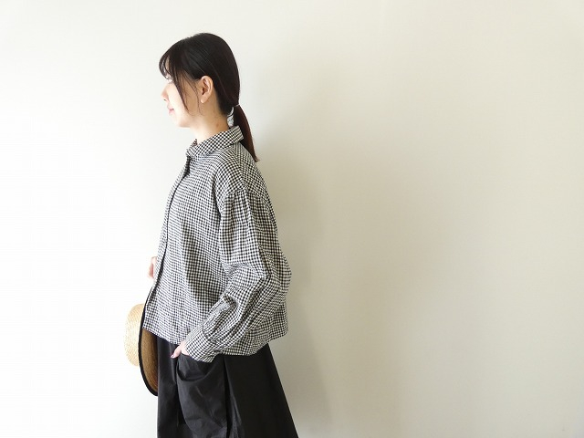 ichi(イチ) コットンリネン起毛ブロードチェックシャツの商品画像9