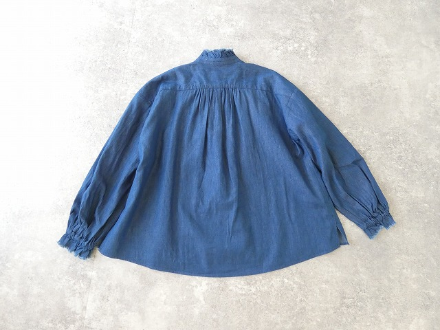 OUVERT(ウーヴェル) 5ozベンベルグウールデニムフリルカラーブラウスの商品画像10