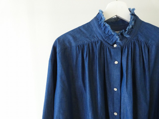 OUVERT(ウーヴェル) 5ozベンベルグウールデニムフリルカラーブラウスの商品画像35