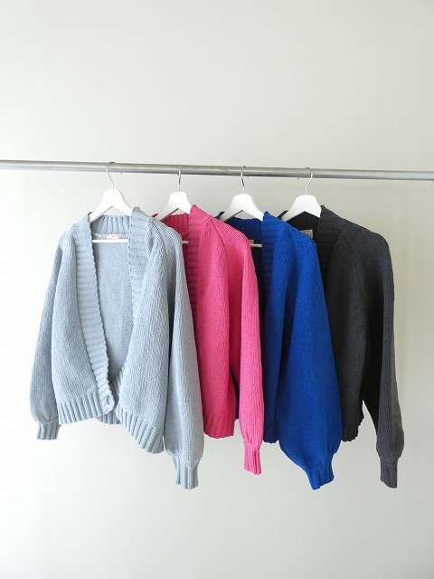 mao made(マオメイド) ざっくりローゲージカラフルモールヤーン　ボリュームスリーブカーディガンの商品画像3