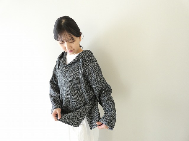 mao made(マオメイド) ざっくりヘリンボーン ゆったりサイズのアノラックパーカの商品画像7