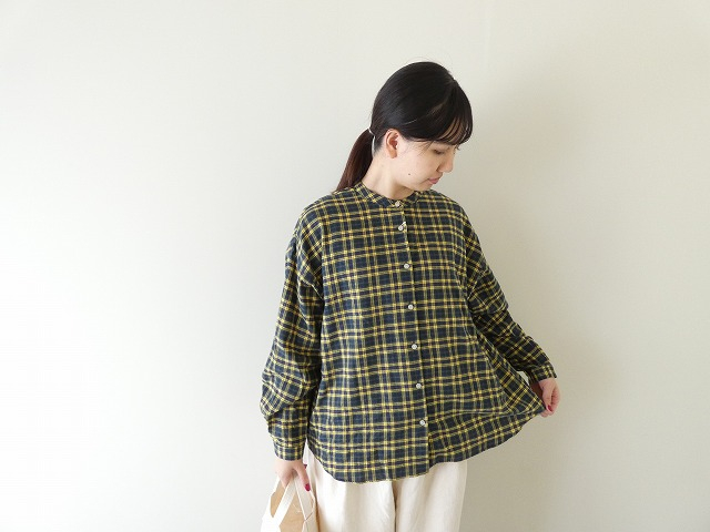 PK シャーリングチェックバンドカラービッグシャツの商品画像1