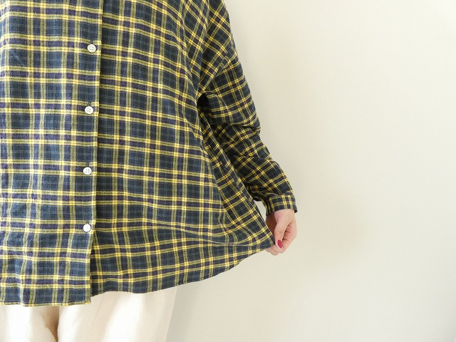 PK シャーリングチェックバンドカラービッグシャツの商品画像4