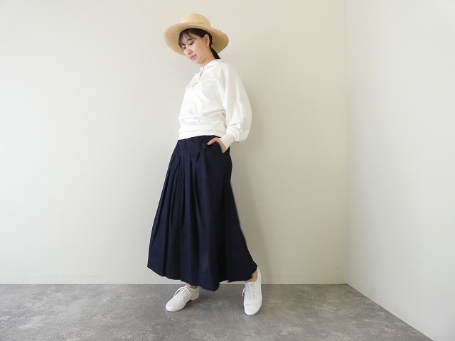 ina(イナ) 天日干し風ビンテージワッシャーツイルタックスカートの商品画像6