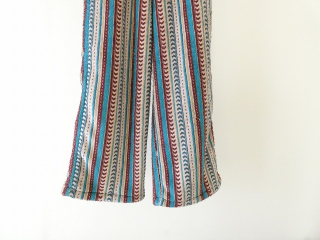 新品　KAPITAL 総柄フリース　パンツ　4 ライトブルー　キャピタル　水色 KAPITAL(キャピタル) Columbia-stripe柄フリースイージーストレート