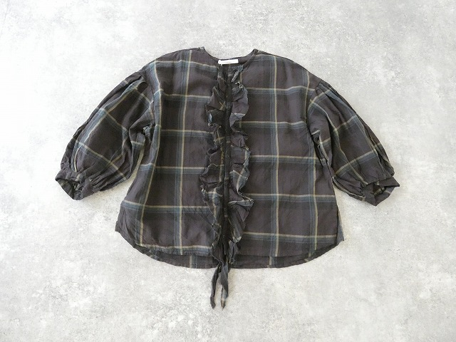 LAITERIE(レイトリー) オーガニックコットンローンチェックフリルブラウスの商品画像11
