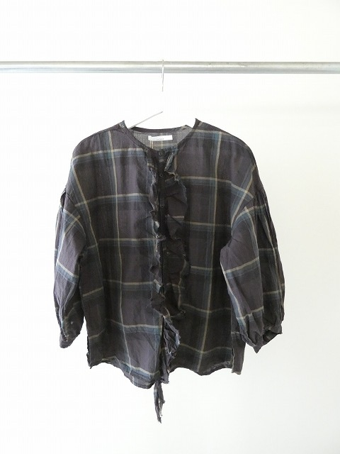 LAITERIE(レイトリー) オーガニックコットンローンチェックフリルブラウスの商品画像3